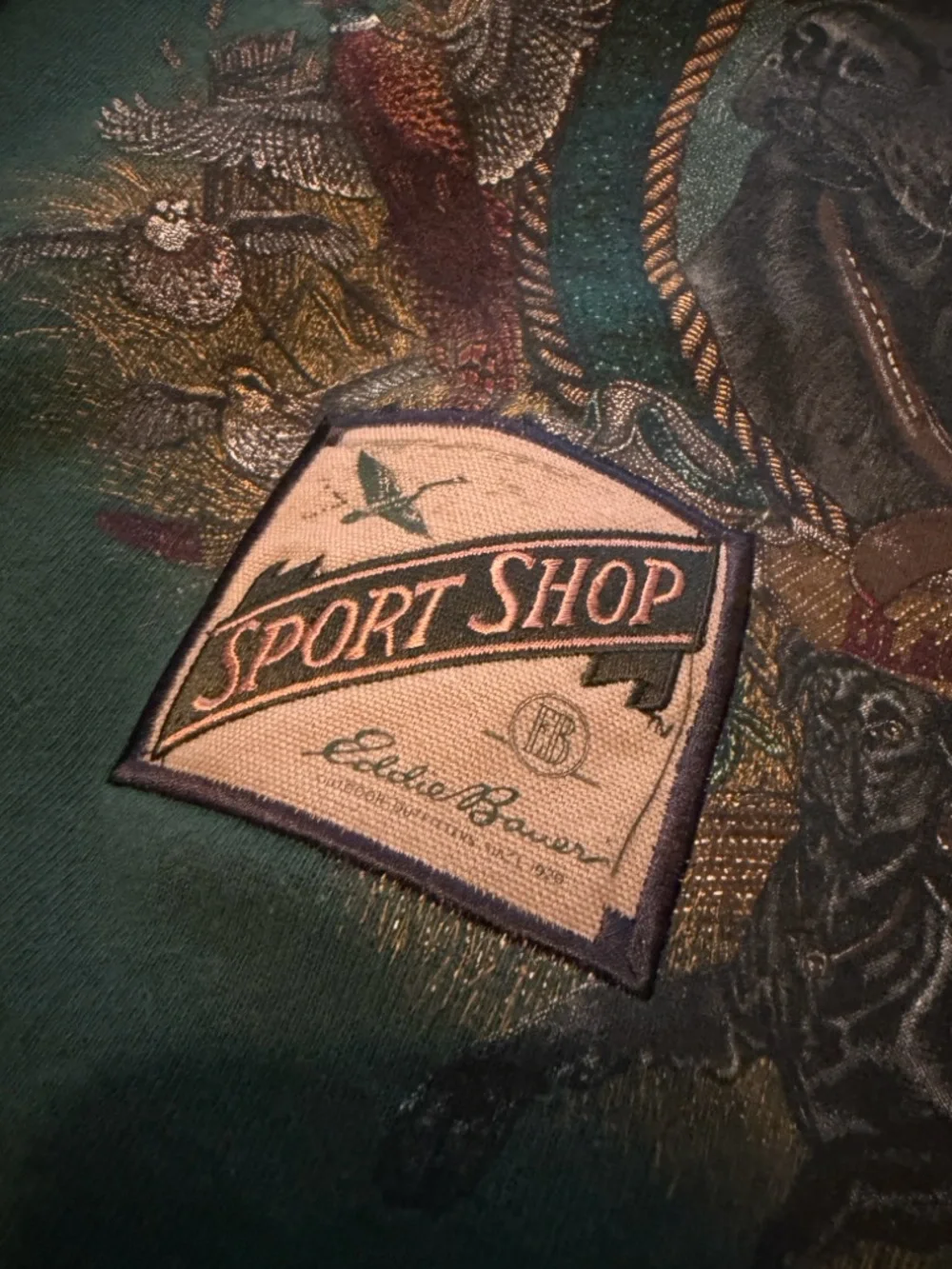 Vintage Eddie Bauer Green 'Field's Finest' Graphic Crewneck Sweatshirt - Picture 3 of 4